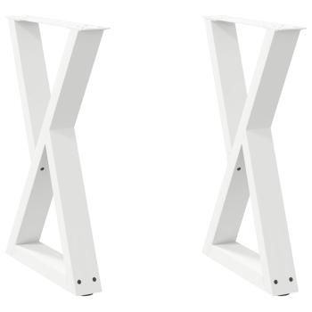 Esstisch Beine 2 Stk. Weiß 60x(72-73,3) cm Stahl