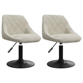 Esszimmerstühle 2 Stk. Drehbar Creme Samt