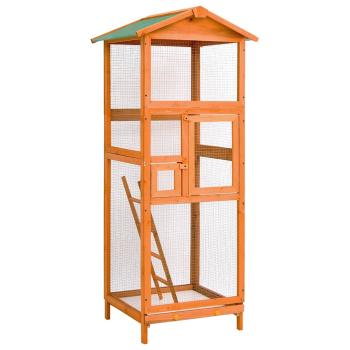ARDEBO.de - Vogelkäfig 68x62x166 cm Massivholz Fichte