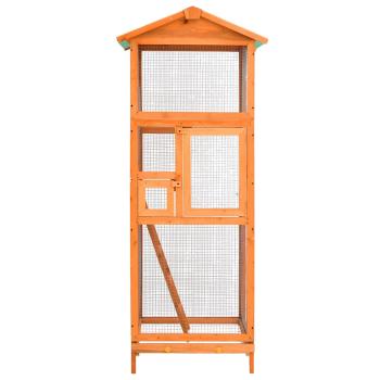 Vogelkäfig 68x62x166 cm Massivholz Fichte