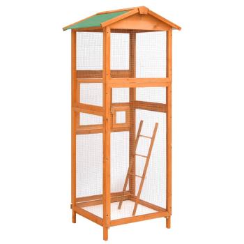 Vogelkäfig 68x62x166 cm Massivholz Fichte