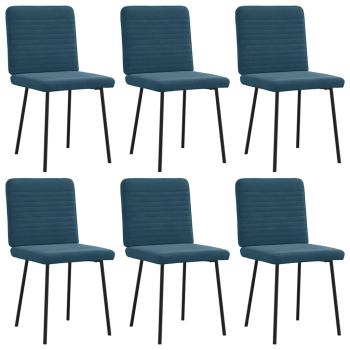 ARDEBO.de - Esszimmerstühle 6 Stk. Blau Samt