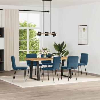 Esszimmerstühle 6 Stk. Blau Samt