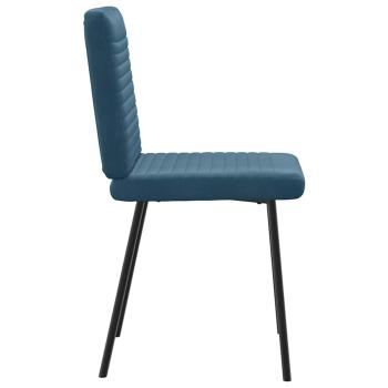 Esszimmerstühle 6 Stk. Blau Samt