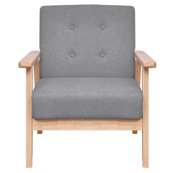 Sofa-Set 2-tlg. Stoff Hellgrau