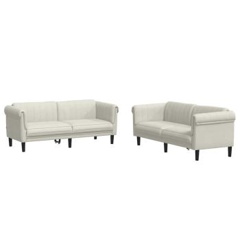 2-tlg. Sofagarnitur Creme Samt