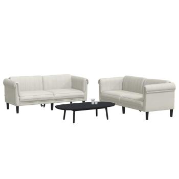 2-tlg. Sofagarnitur Creme Samt