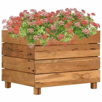 ARDEBO.de - Hochbeet 50x40x38 cm Teak Altholz und Stahl