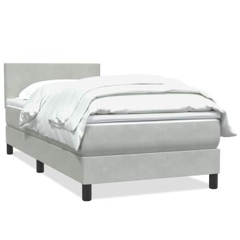 Boxspringbett mit Matratze Hellgrau 80x210 cm Samt