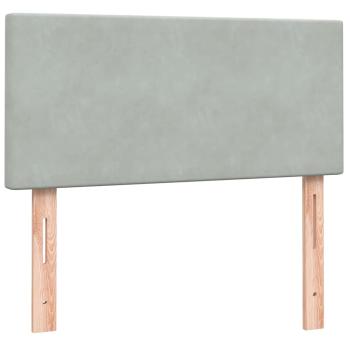 Boxspringbett mit Matratze Hellgrau 80x210 cm Samt