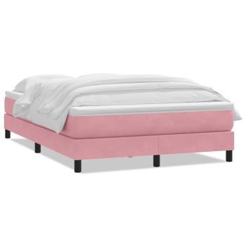 Boxspringbett mit Matratze Rosa 160x210 cm Samt