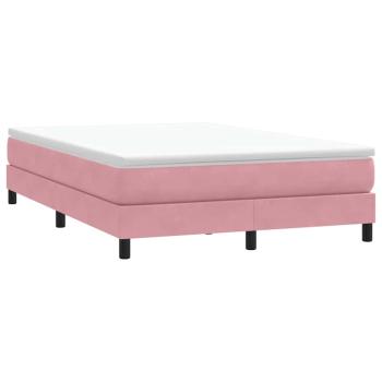 Boxspringbett mit Matratze Rosa 160x210 cm Samt