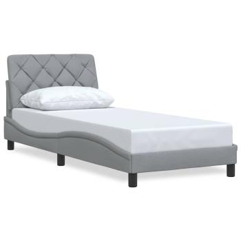 Bettgestell ohne Matratze Hellgrau 90x200 cm Stoff