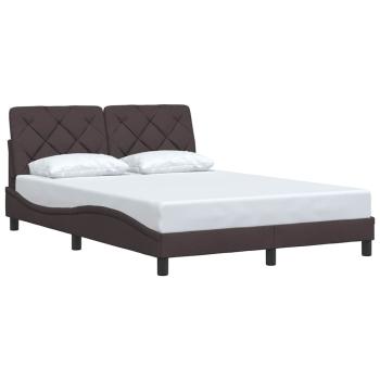 Bettgestell ohne Matratze Dunkelbraun 120x200 cm Stoff
