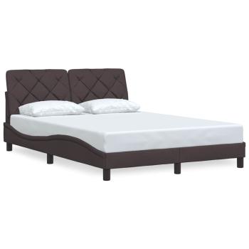 Bettgestell ohne Matratze Dunkelbraun 120x200 cm Stoff