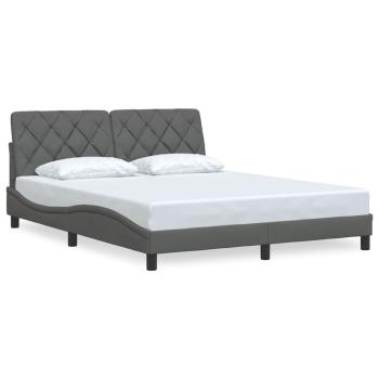 Bettgestell ohne Matratze Dunkelgrau 160x200 cm Stoff