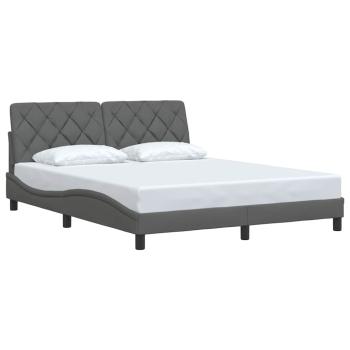 Bettgestell ohne Matratze Dunkelgrau 160x200 cm Stoff