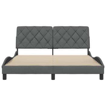 Bettgestell ohne Matratze Dunkelgrau 160x200 cm Stoff
