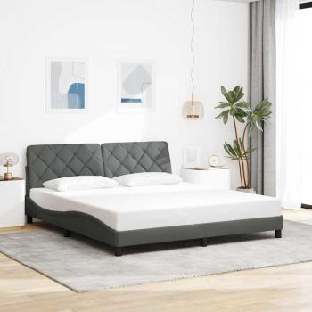 ARDEBO.de - Bettgestell ohne Matratze Dunkelgrau 180x200 cm Stoff