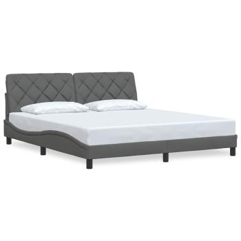 Bettgestell ohne Matratze Dunkelgrau 180x200 cm Stoff