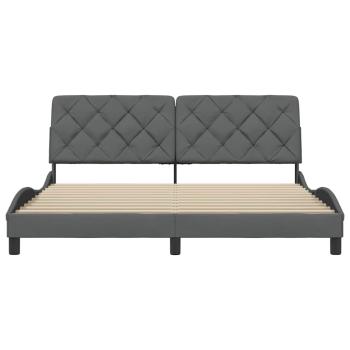 Bettgestell ohne Matratze Dunkelgrau 180x200 cm Stoff