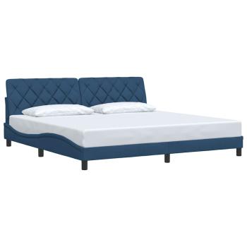 Bettgestell ohne Matratze Blau 200x200 cm Stoff