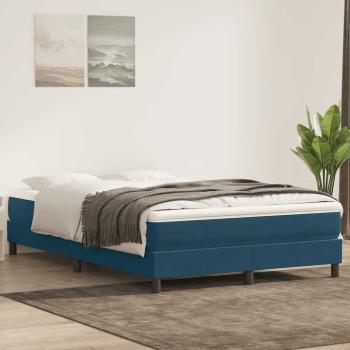 ARDEBO.de - Boxspringbett ohne Matratze Dunkelblau 140x220 cm Samt