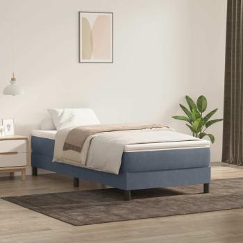 ARDEBO.de - Boxspringbett ohne Matratze Dunkelgrau 90x220 cm Samt