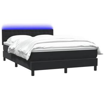 Boxspringbett mit Matratze & LED Schwarz 160x210 cm Samt
