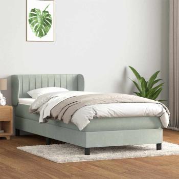 ARDEBO.de - Boxspringbett mit Matratze Hellgrau 80x210 cm Samt
