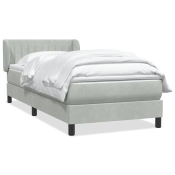 Boxspringbett mit Matratze Hellgrau 80x210 cm Samt