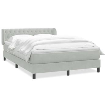 Boxspringbett mit Matratze Hellgrau 160x210 cm Samt