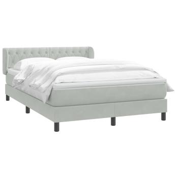 Boxspringbett mit Matratze Hellgrau 160x210 cm Samt