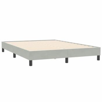 Boxspringbett mit Matratze Hellgrau 160x210 cm Samt