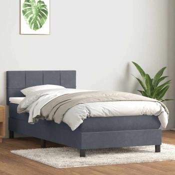 ARDEBO.de - Boxspringbett mit Matratze Dunkelgrau 80x210 cm Samt