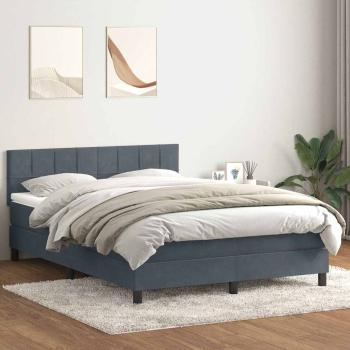 ARDEBO.de - Boxspringbett mit Matratze Dunkelgrau 160x210 cm Samt