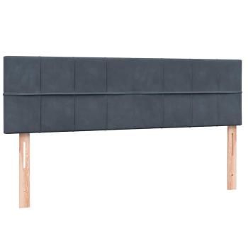 Boxspringbett mit Matratze Dunkelgrau 160x210 cm Samt