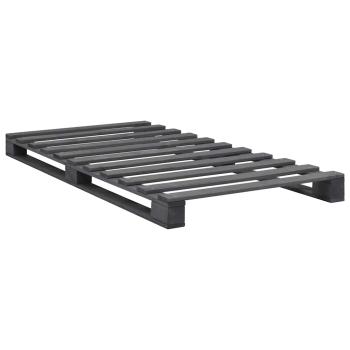 Palettenbett Grau Massivholz Kiefer 100×200 cm