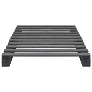 Palettenbett Grau Massivholz Kiefer 100×200 cm