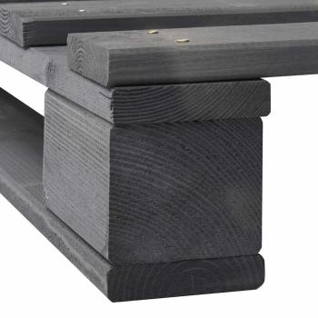 Palettenbett Grau Massivholz Kiefer 100×200 cm