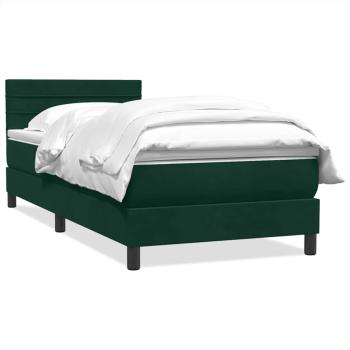Boxspringbett mit Matratze Dunkelgrün 80x220 cm Samt