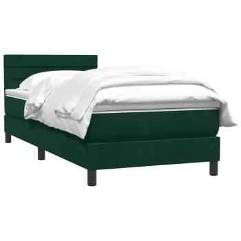 Boxspringbett mit Matratze Dunkelgrün 80x220 cm Samt