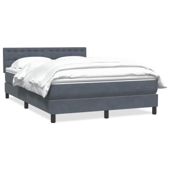 Boxspringbett mit Matratze Dunkelgrau 160x210 cm Samt