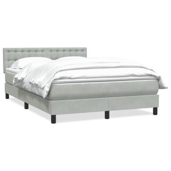 Boxspringbett mit Matratze Hellgrau 160x210 cm Samt