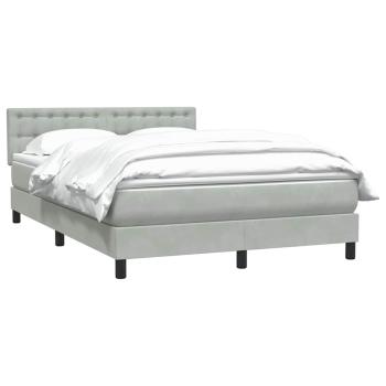 Boxspringbett mit Matratze Hellgrau 160x210 cm Samt