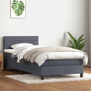 ARDEBO.de - Boxspringbett mit Matratze Dunkelgrau 80x210 cm Samt
