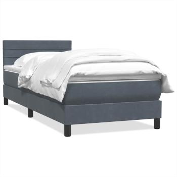 Boxspringbett mit Matratze Dunkelgrau 80x210 cm Samt