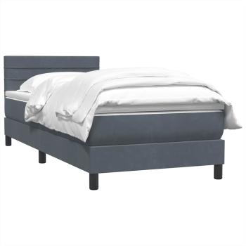 Boxspringbett mit Matratze Dunkelgrau 80x210 cm Samt