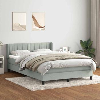 ARDEBO.de - Boxspringbett mit Matratze Hellgrau 160x210 cm Samt