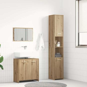 ARDEBO.de - 3-tlg. Badmöbel-Set Artisan-Eiche Holzwerkstoff